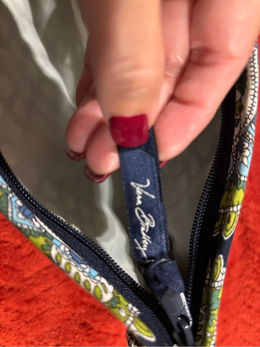 Vera Bradley Black, Green & Blue Paisley Cosmetic Wristlet